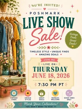 Poshmark Live Show Sale Graphic - Floral Vintage Styling